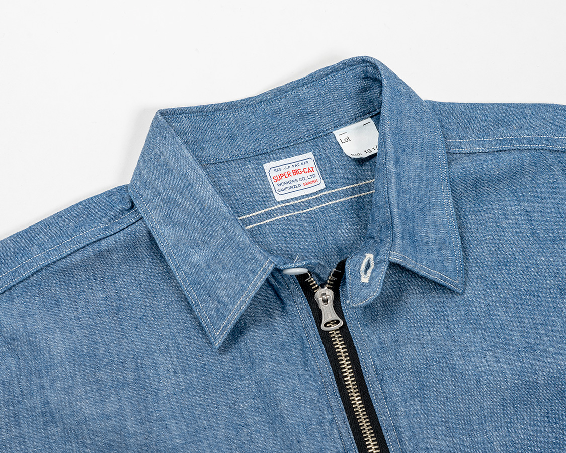 Workers K&T H MFG Co "Zip Work Shirt, Blue Chambray" - セレクトショップ リズム横浜